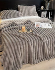 All-Season Comfort: Designed for year-round use, keeping you warm in winter and cozy in summer.
Luxurious Material: Crafted from 100% premium polyester, offering an ultra-soft, plush feel.
Elegant Design: Features a striped knit pattern in a chic mixed-color palette, perfect for modern home décor.
Perfect Weight & Warmth: With a fabric density of 300-350 g/㎡, it provides the ideal balance of warmth and breathability.
Quality Craftsmanship: Made with expert knitting techniques for durability and long-lasting