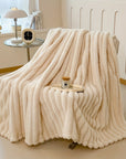 Ultra-Soft Faux Rabbit Fur Throw Blanket – Warm, Cozy & Stylish for Couch, Bed & Travel – Perfect Gift.