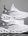 Men's Lace-Up Mesh Sneakers Fashion Hollow-Sole Low Top Running Shoes.
