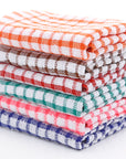 Kitchen Absorbent Cotton Jacquard Plaid Towel.