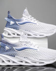 Men's Lace-Up Mesh Sneakers Fashion Hollow-Sole Low Top Running Shoes.