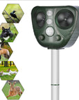 Solar-Powered Ultrasonic Animal Repellent Keep Mice, Dogs, and Cats Away Safely.