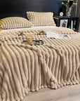 All-Season Comfort: Designed for year-round use, keeping you warm in winter and cozy in summer.
Luxurious Material: Crafted from 100% premium polyester, offering an ultra-soft, plush feel.
Elegant Design: Features a striped knit pattern in a chic mixed-color palette, perfect for modern home décor.
Perfect Weight & Warmth: With a fabric density of 300-350 g/㎡, it provides the ideal balance of warmth and breathability.
Quality Craftsmanship: Made with expert knitting techniques for durability and long-lasting