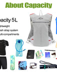 5L Ultralight Trail Running Backpack with Hydration Vest (500ml) - Men's Breathable Marathon/Bicycle Bag