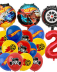 Hot Wheels Car Birthday Party Decorations - Disposable Tableware, Balloons, Cups, Plates & Tablecloths for Boys' Birthday & Baby Shower Supplies.