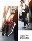 PU Leather Men's Casual Sneakers - Breathable, Non-Slip, Trendy Shoes.