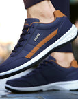 PU Leather Men's Casual Sneakers - Breathable, Non-Slip, Trendy Shoes.