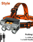 High-Quality 5 LED Rechargeable Flashlight with Built-in Battery Strong Light Headlamp for Camping, Adventure, and Fishing.