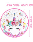Unicorn Birthday Party Disposable Tableware Kids Party Supplies and Girl's Birthday Supplies.