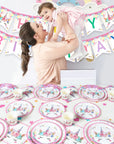 Unicorn Birthday Party Disposable Tableware Kids Party Supplies and Girl's Birthday Supplies.