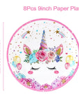 Unicorn Birthday Party Disposable Tableware Kids Party Supplies and Girl's Birthday Supplies.