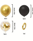 Black Metallic Sequin Balloons 16PCS - Party Decor for Birthdays & Weddings.