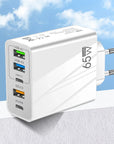65W Fast Charger with PD & 3 USB Ports – Multi-Interface Travel Adapter 3.1A.