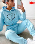 Hooded Women’s Tracksuit Fashion Jogging Set with Cropped Hoodie & Sweatpants.