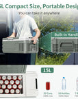 Alpicool NL15 15L Portable Car Fridge for camping, trucks, RVs, boats. Compact, efficient, perfect for outdoor adventures!.