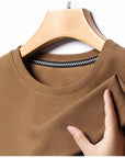 Men's Casual Waffle Knit Short Sleeve T-Shirt Round Neck Design