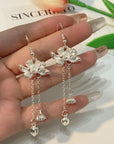 Summer Hanfu Lotus Flower & Seedpod Stud Earrings - Minimalist Fashion Jewelry for Women.