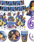 Wish Disney Princess Birthday Party Decorations | Asha Goat Balloons & Disposable Tableware | Plates, Straws, Napkins for Baby Shower Supplies.