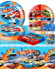 Hot Wheels Car Birthday Party Decorations - Disposable Tableware, Balloons, Cups, Plates & Tablecloths for Boys' Birthday & Baby Shower Supplies.