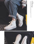 High Top Canvas Shoes for Women & Men – Trendy Korean Style, Comfortable Couple Sneakers.