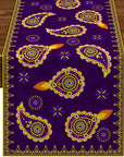 Luxury Diwali Table Flag & Table Runner – Linen Diwali Decor for Kitchen, Restaurant & Home Celebrations.