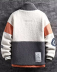 Men's Fleece-Lined Cotton Jacket – Thickened, Color Block Winter Style Casual Fit for Men & Women.