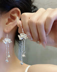 Summer Hanfu Lotus Flower & Seedpod Stud Earrings - Minimalist Fashion Jewelry for Women.