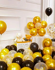 Black Metallic Sequin Balloons 16PCS - Party Decor for Birthdays & Weddings.