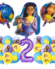 Wish Disney Princess Birthday Party Decorations | Asha Goat Balloons & Disposable Tableware | Plates, Straws, Napkins for Baby Shower Supplies.