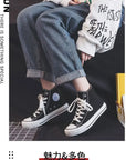 High Top Canvas Shoes for Women & Men – Trendy Korean Style, Comfortable Couple Sneakers.
