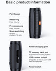 Portable Bluetooth Speaker with Dual Stereo, FM Radio, TF/USB Playback, and Subwoofer Sound.