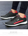 PU Leather Men's Casual Sneakers - Breathable, Non-Slip, Trendy Shoes.