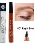 3D Waterproof Microblading Eyebrow Pen - Long Lasting Natural Dark Brown