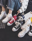 High Top Canvas Shoes for Women & Men – Trendy Korean Style, Comfortable Couple Sneakers.