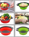Silicone Vegetable and Fruit Cleaning Basket, Foldable Water Filter Net for Kitchen Drainage, Multi-Function Washing Tool.
