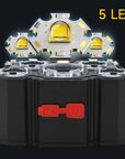 High-Quality 5 LED Rechargeable Flashlight with Built-in Battery Strong Light Headlamp for Camping, Adventure, and Fishing.