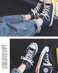 High Top Canvas Shoes for Women & Men – Trendy Korean Style, Comfortable Couple Sneakers.