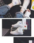 High Top Canvas Shoes for Women & Men – Trendy Korean Style, Comfortable Couple Sneakers.