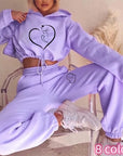 Hooded Women’s Tracksuit Fashion Jogging Set with Cropped Hoodie & Sweatpants.