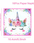 Unicorn Birthday Party Disposable Tableware Kids Party Supplies and Girl's Birthday Supplies.