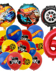 Hot Wheels Car Birthday Party Decorations - Disposable Tableware, Balloons, Cups, Plates & Tablecloths for Boys' Birthday & Baby Shower Supplies.