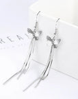 925 Sterling Silver Butterfly Drop Earrings.
