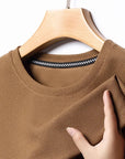 Men's Casual Waffle Knit Short Sleeve T-Shirt Round Neck Design.