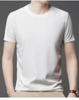 Men's Casual Waffle Knit Short Sleeve T-Shirt Round Neck Design