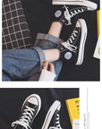 High Top Canvas Shoes for Women & Men – Trendy Korean Style, Comfortable Couple Sneakers.