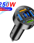 66W-250W Fast Car Charger | PD & QC3.0 | 6-Port Cigarette Lighter Adapter.