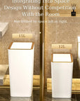 Nordic Gold Trash Can 15L - Slim Covered Bin with One-Touch Lid.
