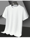 Men's Casual Waffle Knit Short Sleeve T-Shirt Round Neck Design