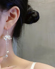 Summer Hanfu Lotus Flower & Seedpod Stud Earrings - Minimalist Fashion Jewelry for Women.