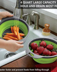 Silicone Vegetable and Fruit Cleaning Basket, Foldable Water Filter Net for Kitchen Drainage, Multi-Function Washing Tool.